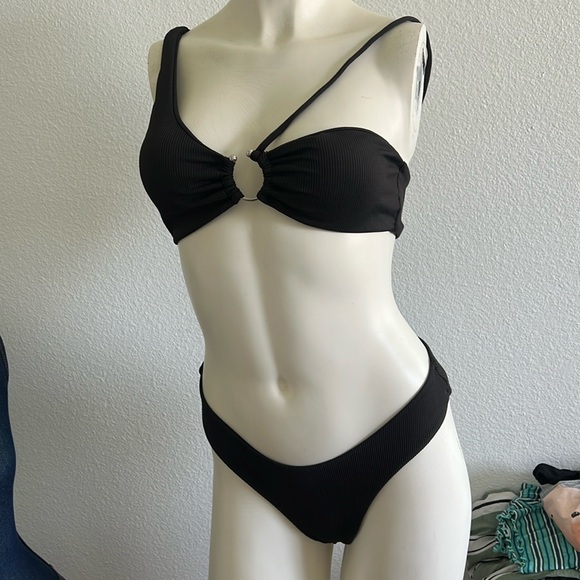 Zaful black Biko set swimsuit ribbed - Picture 6 of 12